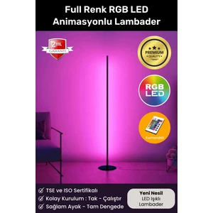 Yeni Nesil Full Renk LED Rgb Stick Animasyonlu Uzaktan Kumandalı Aydınlatma Sistemi Köşe Lambader Oda Gece Lambası Aplik Abajur Dekoratif