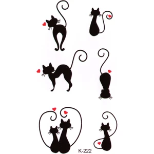 BP Tattoo Minimal Kedili Geçici Dövme Kadın Dövmesi Kedi Dövmesi