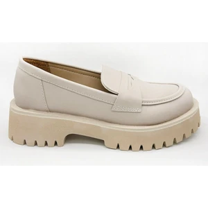 Kadın Loafer Trak Taban Günlük Ayakkabı Bej