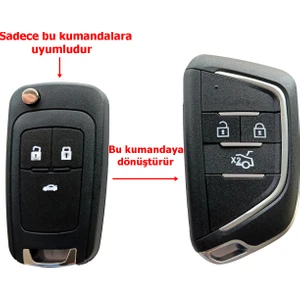 Opel Insignia Astra J Uyumlu Çevirici Dönüşüm Modifiye Anahtar Kumanda Kabı Oto Anahtarlık Logolu