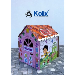 Büyük Boy Xxl Karton Boyama Evi Eğitici ve Öğretici Oyun Evi Oyun Çadırı