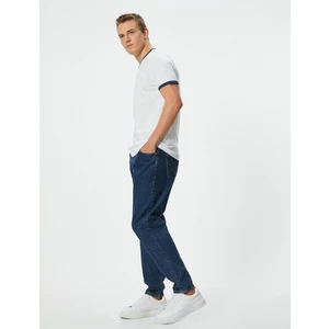 Slim Fit Tişört Biyeli Kısa Kollu Bisiklet Yaka Pamuklu