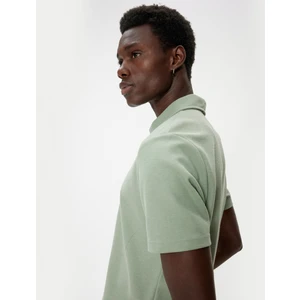 Polo Yaka Tişört Slim Fit Kısa Kollu Pamuk Karışımlı