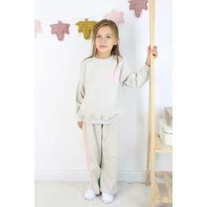 Harika Kids Kız Çocuk Hello Fun Baskılı Ispanyol Paça Iki Iplik Eşofman Takımı