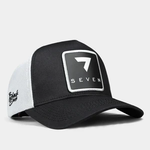 V1 Trucker 7 Numara - 5sb Kod Logolu Unisex Siyah-Beyaz Şapka