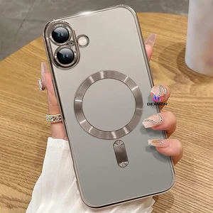 iPhone 16 Plus Kılıf Kamera Lens ve Hoparlör Toz Korumalı Magsafe Şarj Özellikli Esnek Silikon