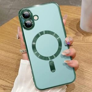 iPhone 16 Plus Kılıf Kamera Lens ve Hoparlör Toz Korumalı Magsafe Şarj Özellikli Esnek Silikon