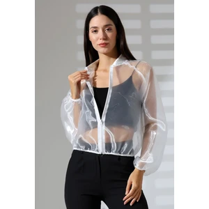 Mois Atelier Organze Şifon Tül Bomber Beyaz Ceket Gömlek Tasarım Hediye Büyük Beden Tesettür
