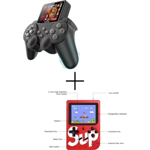 Gameboy S10 Retro Konsol Kutusu Retro Joystick 520 Oyun&nostalji Mini Atari Ikili Set