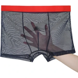 Heloshe Erkek Siyah Tül Kırmızı Biyeli Sexy Fantezi Boxer