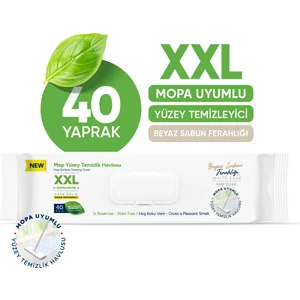 Easy Clean Xxl Beyaz Sabun Katkılı Naturel Formül Mopa Uyumlu Yer Temizlik Havlusu 40 Geniş Yaprak