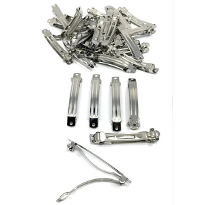 TıkTık AL 10 Adet 6 cm Gümüş Renk Metal Otomatik Toka Boş Süslenmemiş