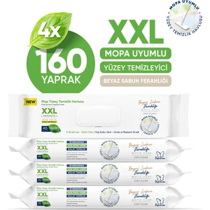 Easy Clean Xxl Beyaz Sabun Katkılı Naturel Formül Mopa Uyumlu Yer Temizlik Havlusu 160 Geniş Yaprak