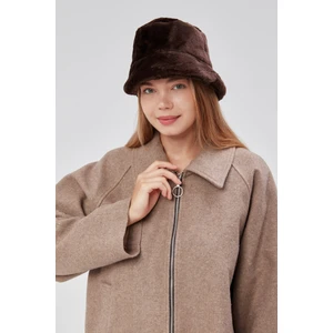 Peluş Bucket Kadın Balıkçı Şapkası Yumuşak ve Tüylü Kadın Şapkası