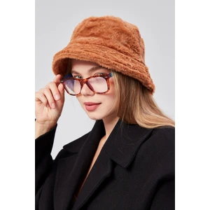 Peluş Bucket Kadın Balıkçı Şapkası Yumuşak ve Tüylü Kadın Şapkası