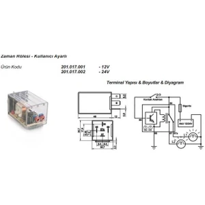 12V Zaman Rölesi Ayarlı 5 Uçlu (0.1 Sn-11 Saat Arası)
