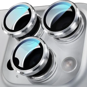M.TK Moveteck Apple iPhone 16 Pro & Apple iPhone 16 Pro Max Kamera Koruma Lens Koruyucu Temperli Cam Uygulama Aparatlı Çöl Titanyum