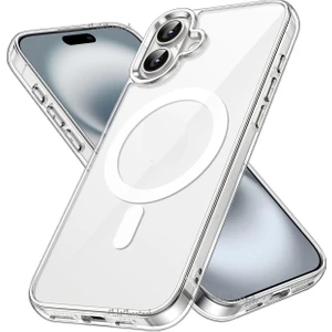 M.TK Moveteck Apple iPhone 16 Uyumlu Kılıf Magsafe Wireless Kablosuz Şarj Destekli Sert Şeffaf Silikon Kapak Manyetik