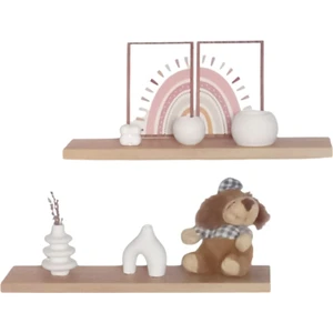 50 cm 2li Safir Meşe Mdf Uçan Duvar Rafı Gizli Bağlantı Kitaplık