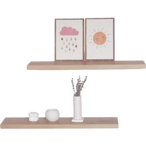 40 cm 2li Safir Meşe Mdf Uçan Duvar Rafı Gizli Bağlantı Kitaplık