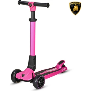 Lisanslı L1 Luxury Katlanabilir 3 Tekerlekli Işıklı Çocuk Scooter Pembe