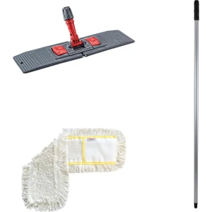 Tablet Palet Nemli Yedek Mop Takımı - 60 Cm. Nemli Mop + Katlanır Aparat + Metal Vidalı Sap