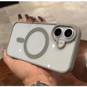 M.TK Moveteck Apple iPhone 16 Plus Kılıf Krom Mika Magsafe Arkası Şeffaf Hassas Butonlu Mat Yumuşak Renkli Kenarlı
