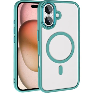 M.TK Moveteck Apple iPhone 16 Plus Kılıf Krom Mika Magsafe Arkası Şeffaf Hassas Butonlu Mat Yumuşak Renkli Kenarlı