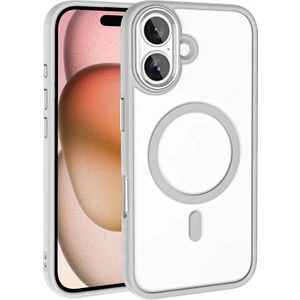 M.TK Moveteck Apple iPhone 16 Kılıf Krom Mika Magsafe Arkası Şeffaf Hassas Butonlu Mat Yumuşak Renkli Kenarlı