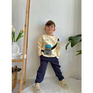 Jolly Kids Erkek Çocuk Çanta Baskılı Sweatshirt Takım