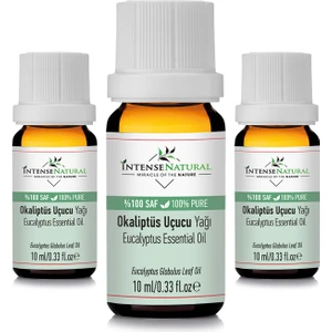 Intense Natural Okaliptüs Uçucu Yağı 10 ml x 3 %100 Saf ve Doğal Eucalyptus Essential Oil