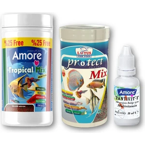 Lepistes-Melek-Plati-Moli Tropical Mix 125 Ml, Protect Mix 100 Ml, Multivitamin