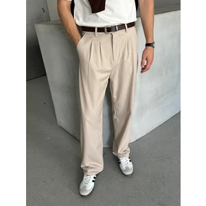 Erkek Pileli Baggy Kalıp Kumaş Pantolon