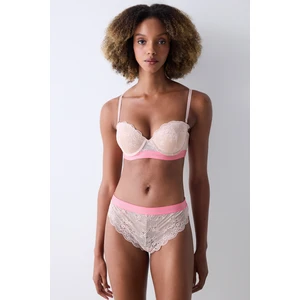 Pop Up Lace Dantel Vizon Sütyen