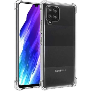 Samsung Galaxy A12 Kılıf Nitro Anti Shock Darbe Emici Köşe Korumalı Şeffaf Silikon Kapak