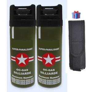 Mrc Tactical Nato 2 Adet Büyük Koruyucu Biber Spreyi Gazı + 1 Adet Kılıfı