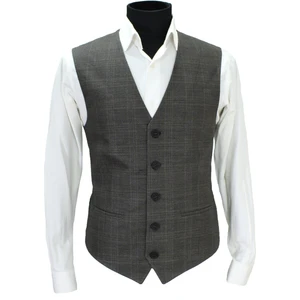 Mentor Regalo Erkek Yelek V Yaka Kahve Ekose 50672