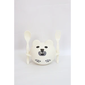 Harika Kids Sevimli Ayıcık Kapaklı Kase Çatal Kaşık Seti