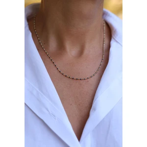 Yenigün Kuyumculuk 14 Ayar Altın Lacivert Mine Detaylı Topcuk Zincir