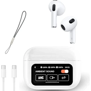 A12 Airpods Pro Tws Anc Beyaz 1.3 Inc Ekranlı Kulak Içi Akıllı Bluetooth Kulaklık Aktif Gürültü Önleme, Ekolayzer Sesli Görüşme iPhone Huawei Samsung Xiaomi Uyumlu