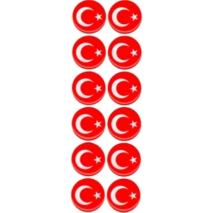 Türkiye Plaka Damla Etiket Pulu - Türk Bayrağı Plaka Pul Sticker