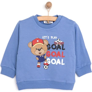 Basic Az Şardonlu Goal Baskılı Sweatshirt Erkek Bebek