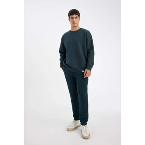 Relax Fit Kalın Jogger Eşofman Altı Basic Düz Beli Bağcıklı Lastikli Paça Cepli U7438AZ24AU