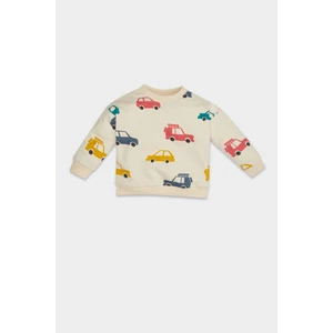 Erkek Bebek Bisiklet Yaka Araç Baskılı İçi Yumuşak Tüylü Sweatshirt D5783A524WN