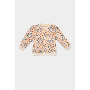 Kız Bebek Bisiklet Yaka Çiçekli İçi Yumuşak Tüylü Sweatshirt D5562A524WN