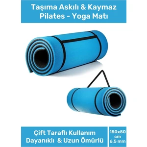Konfor Modeli Çift Taraflı Kaymaz Silinebilir Pilates Meditasyon Minderi 6,5 mm Mat