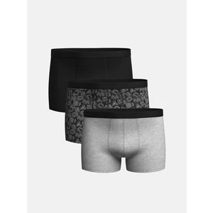 Lc Waıkıkı Siyah Baskılı Standart Kalıp Pamuklu Esnek Erkek Boxer 3'lü