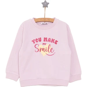 Basic Az Şardonlu Yazı Desenli Sweatshirt Kız Bebek