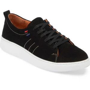 Siyah Süet Deri Kadın Sneaker - K24ı1ay67337-A01  Siyah