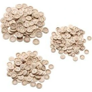 20 Adet Handmade Yazılı 15mm Yuvarlak Ahşap Düğme